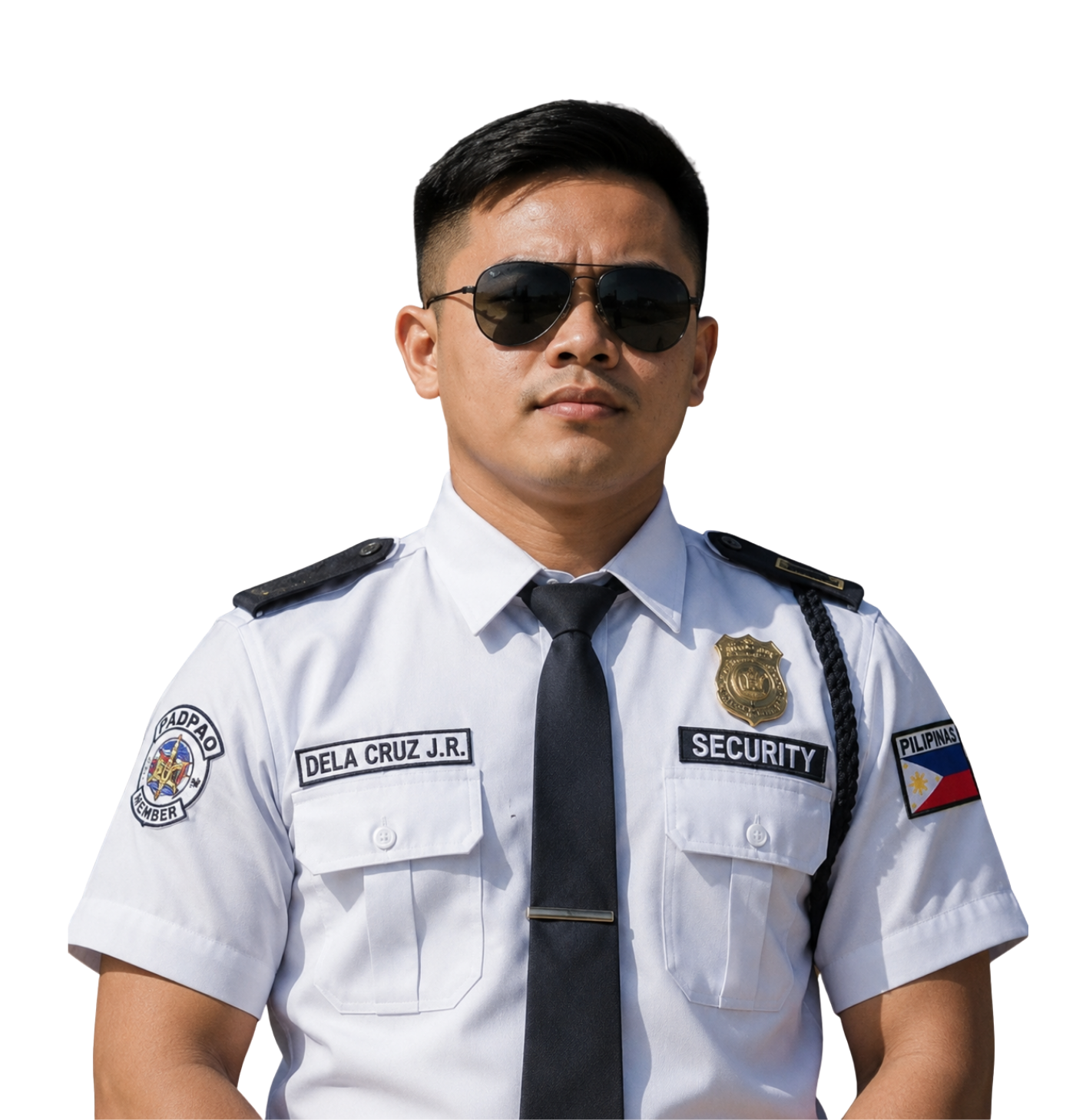 Professional security guard standing in uniform